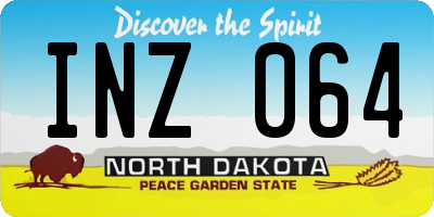 ND license plate INZ064