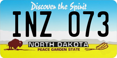 ND license plate INZ073