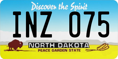 ND license plate INZ075