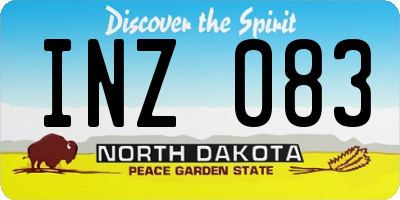 ND license plate INZ083