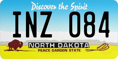 ND license plate INZ084
