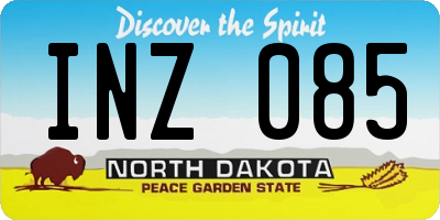 ND license plate INZ085