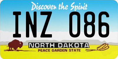 ND license plate INZ086