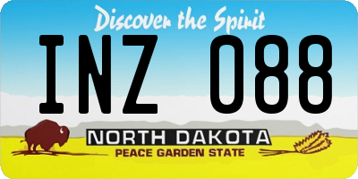 ND license plate INZ088