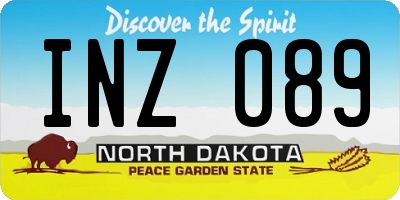ND license plate INZ089