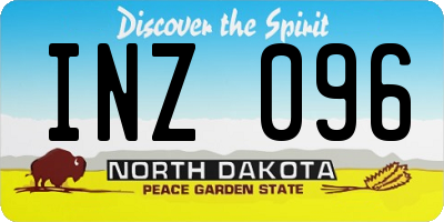 ND license plate INZ096