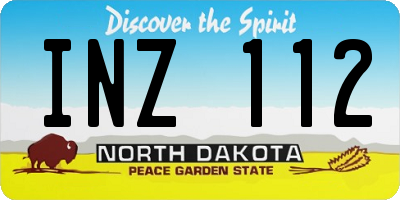 ND license plate INZ112