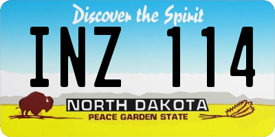 ND license plate INZ114