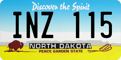 ND license plate INZ115