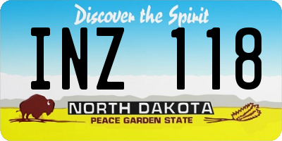 ND license plate INZ118