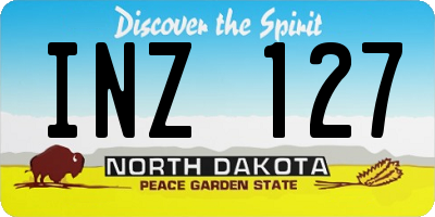 ND license plate INZ127