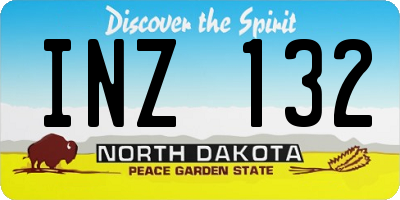 ND license plate INZ132