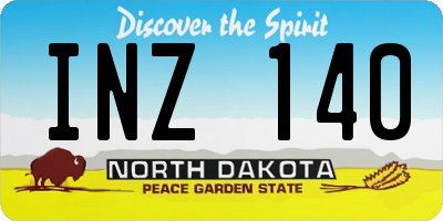 ND license plate INZ140