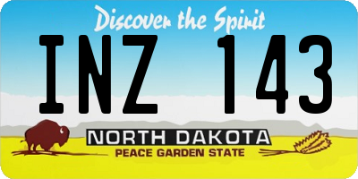 ND license plate INZ143