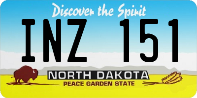ND license plate INZ151