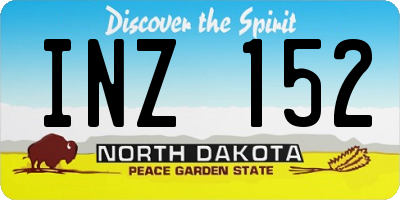 ND license plate INZ152