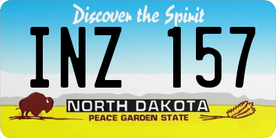 ND license plate INZ157