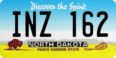 ND license plate INZ162