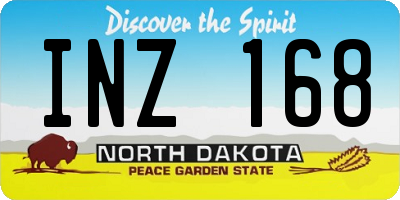 ND license plate INZ168