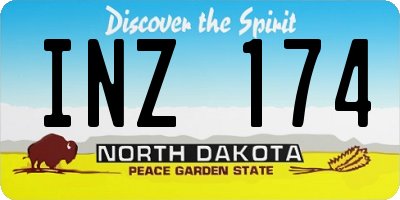 ND license plate INZ174