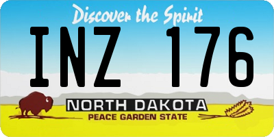 ND license plate INZ176