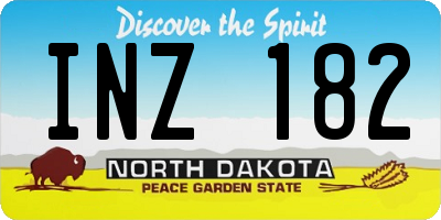 ND license plate INZ182