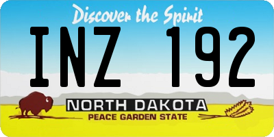 ND license plate INZ192
