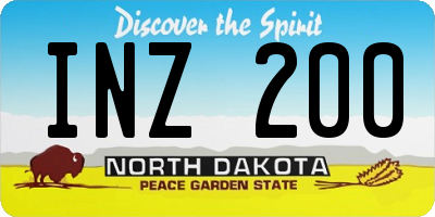 ND license plate INZ200