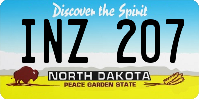 ND license plate INZ207