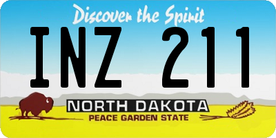ND license plate INZ211
