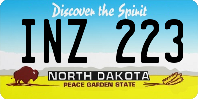 ND license plate INZ223