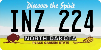 ND license plate INZ224