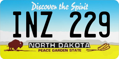 ND license plate INZ229