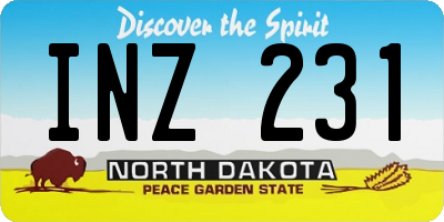 ND license plate INZ231