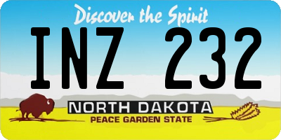 ND license plate INZ232