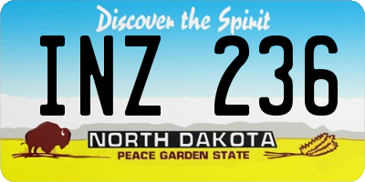 ND license plate INZ236
