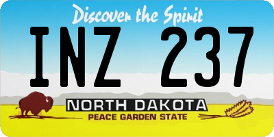 ND license plate INZ237