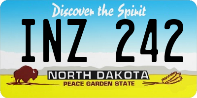 ND license plate INZ242