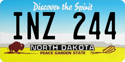 ND license plate INZ244