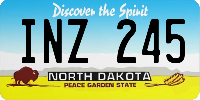 ND license plate INZ245