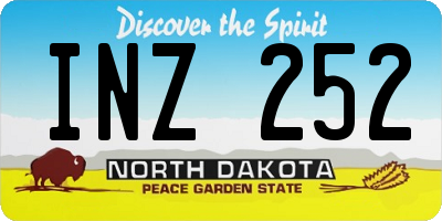 ND license plate INZ252
