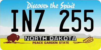 ND license plate INZ255