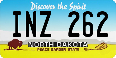 ND license plate INZ262