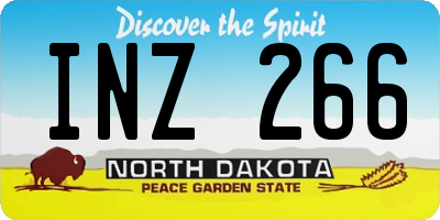 ND license plate INZ266