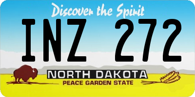 ND license plate INZ272