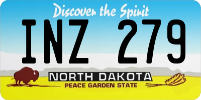 ND license plate INZ279