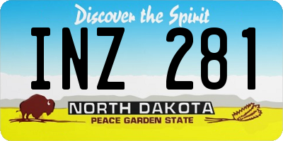 ND license plate INZ281