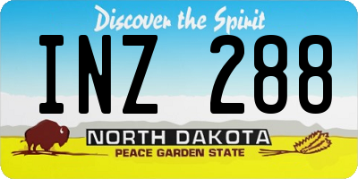 ND license plate INZ288