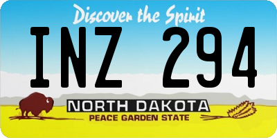 ND license plate INZ294