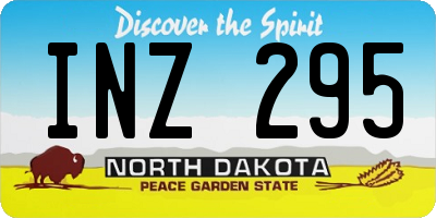 ND license plate INZ295